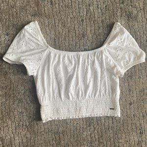 White Cotton Hollister Crop Top- Like New